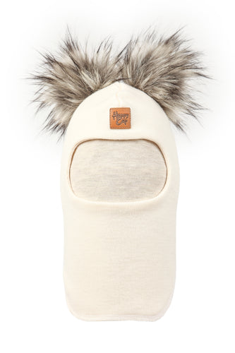 Merinovilla Kypärämyssy Tupla Furry, Valkoinen HAPPY CAP